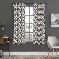 Cute Penguin Face Pattern Print Grommet Curtain Panels