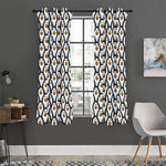 Cute Penguin Face Pattern Print Curtain