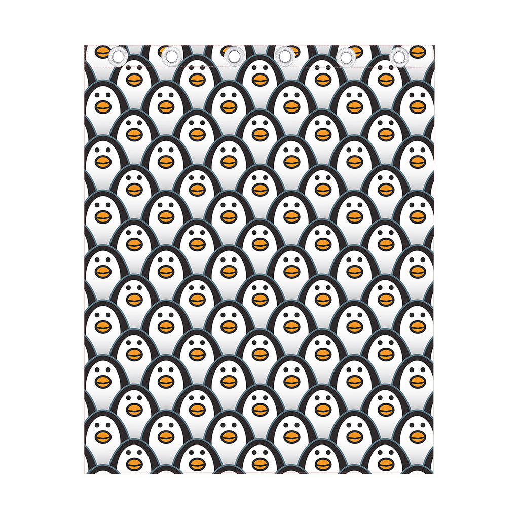 Cute Penguin Face Pattern Print Curtain
