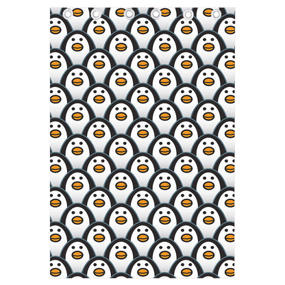 Cute Penguin Face Pattern Print Curtain