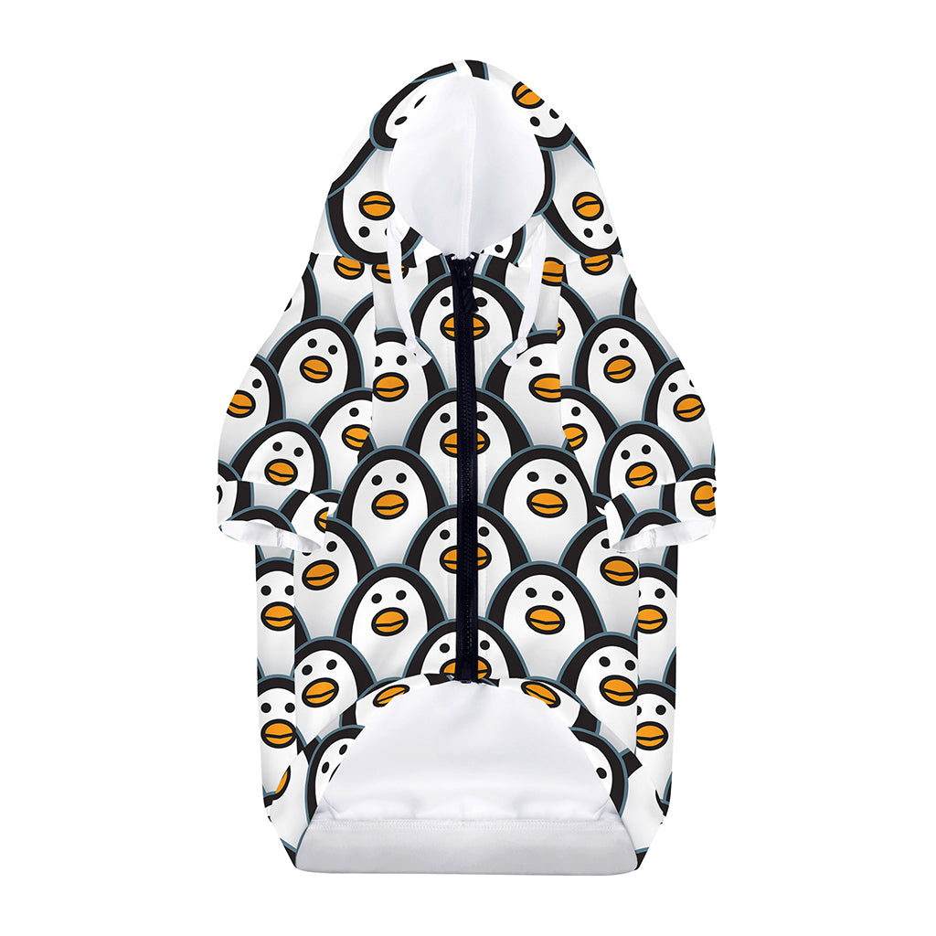Cute Penguin Face Pattern Print Dog Zip Up Hoodie