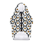 Cute Penguin Face Pattern Print Dog Zip Up Hoodie