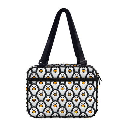 Cute Penguin Face Pattern Print Double Strap Bible Bag