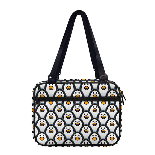 Cute Penguin Face Pattern Print Double Strap Bible Bag