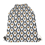 Cute Penguin Face Pattern Print Drawstring Bag