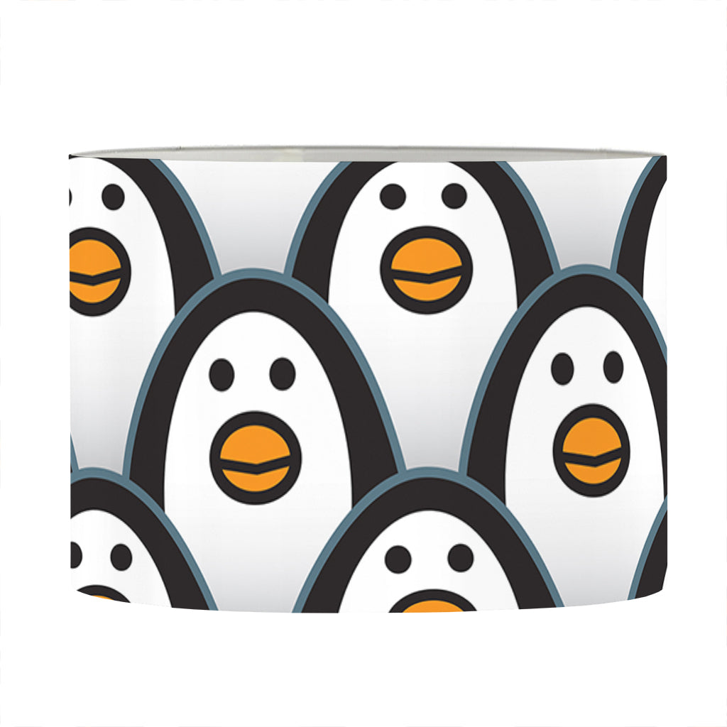 Cute Penguin Face Pattern Print Drum Lamp Shade