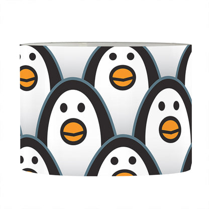 Cute Penguin Face Pattern Print Drum Lamp Shade