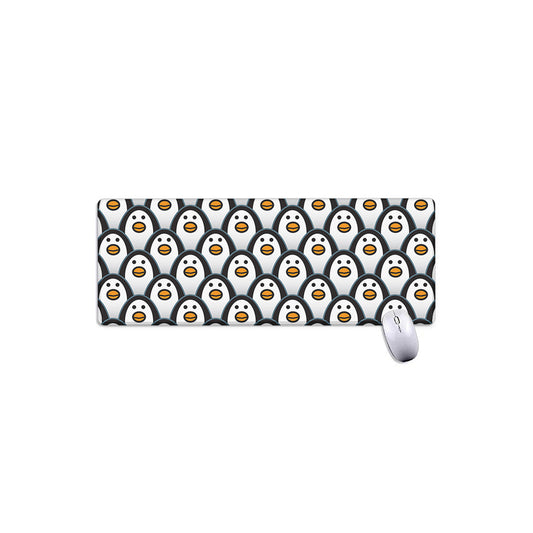 Cute Penguin Face Pattern Print Extended Mouse Pad