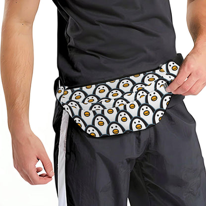 Cute Penguin Face Pattern Print Fanny Pack