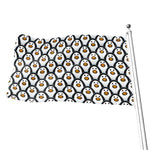 Cute Penguin Face Pattern Print Flag