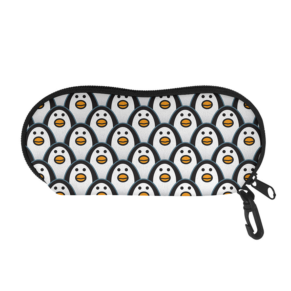 Cute Penguin Face Pattern Print Glasses Case