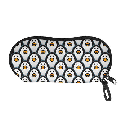 Cute Penguin Face Pattern Print Glasses Case
