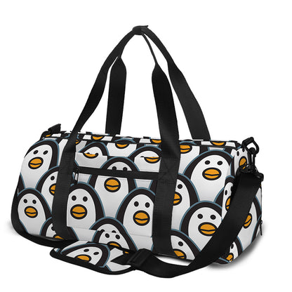 Cute Penguin Face Pattern Print Gym Bag