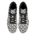 Cute Penguin Face Pattern Print High Top Leather Sneakers