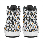 Cute Penguin Face Pattern Print High Top Leather Sneakers