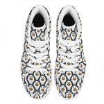 Cute Penguin Face Pattern Print High Top Leather Sneakers