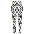 Cute Penguin Face Pattern Print High-Waisted Pocket Leggings