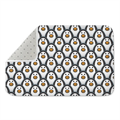 Cute Penguin Face Pattern Print Indoor Door Mat
