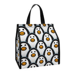 Cute Penguin Face Pattern Print Insulated Lunch Tote