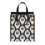 Cute Penguin Face Pattern Print Insulated Lunch Tote