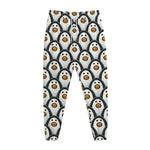 Cute Penguin Face Pattern Print Jogger Pants