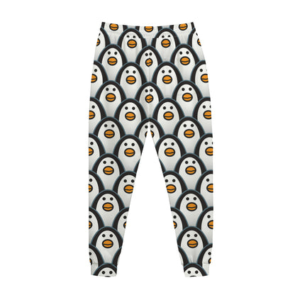 Cute Penguin Face Pattern Print Jogger Pants