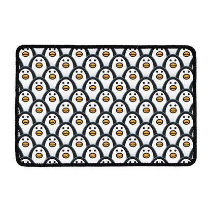 Cute Penguin Face Pattern Print Kitchen Mat