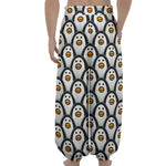 Cute Penguin Face Pattern Print Lantern Pants