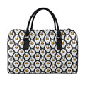 Cute Penguin Face Pattern Print Leather Duffel Bag