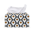 Cute Penguin Face Pattern Print Leather Tissue Box Cover