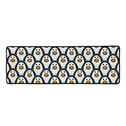 Cute Penguin Face Pattern Print Long Kitchen Mat