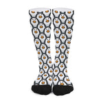 Cute Penguin Face Pattern Print Long Socks
