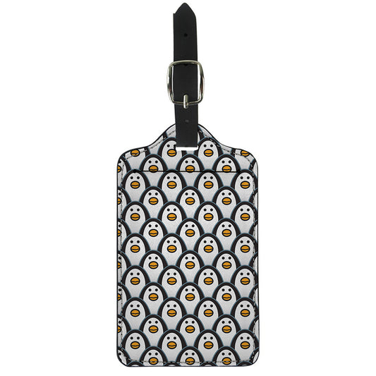 Cute Penguin Face Pattern Print Luggage Tag