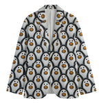 Cute Penguin Face Pattern Print Men's Blazer