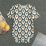 Cute Penguin Face Pattern Print Men's Bodysuit