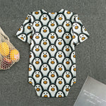 Cute Penguin Face Pattern Print Men's Bodysuit
