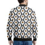 Cute Penguin Face Pattern Print Men's Bomber Jacket