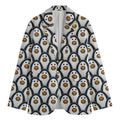 Cute Penguin Face Pattern Print Men's Cotton Blazer