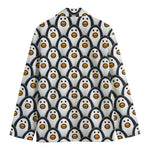 Cute Penguin Face Pattern Print Men's Cotton Blazer