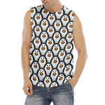 Cute Penguin Face Pattern Print Men's Fitness Tank Top