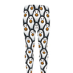 Cute Penguin Face Pattern Print Men's leggings