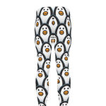 Cute Penguin Face Pattern Print Men's leggings