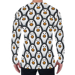 Cute Penguin Face Pattern Print Men's Long Sleeve T-Shirt