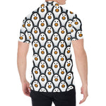 Cute Penguin Face Pattern Print Men's Shirt
