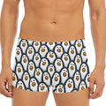 Cute Penguin Face Pattern Print Men's Short Boxer Briefs