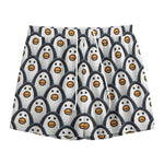 Cute Penguin Face Pattern Print Mesh Shorts