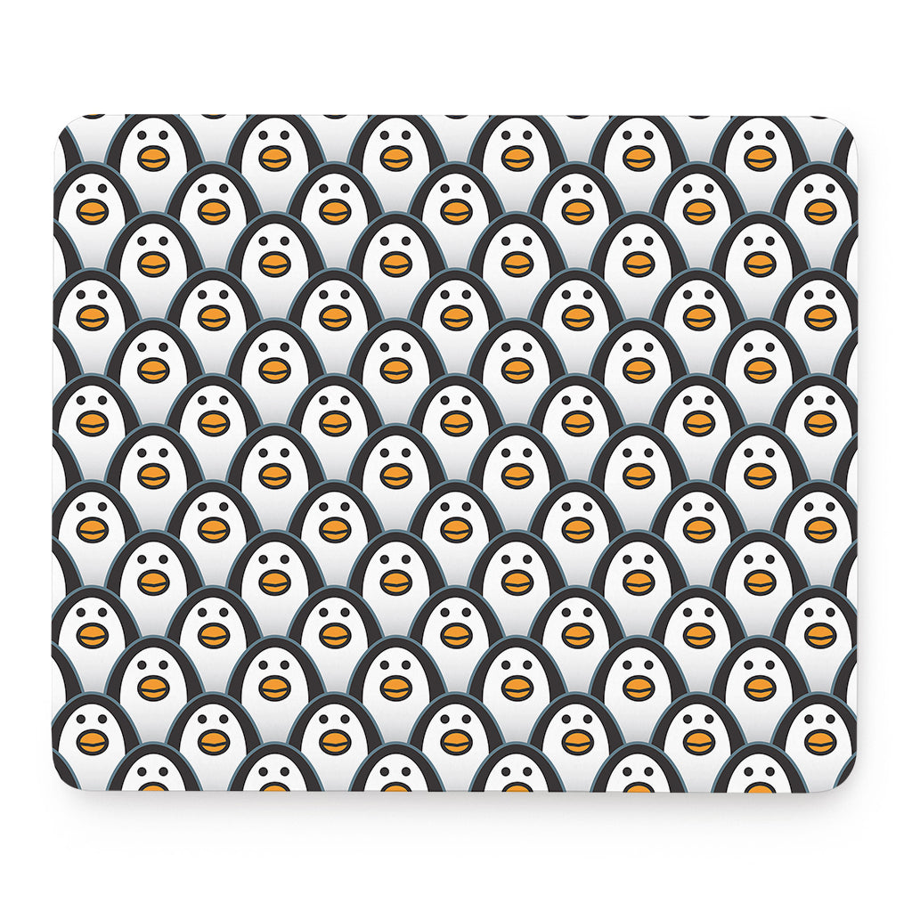 Cute Penguin Face Pattern Print Mouse Pad