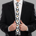 Cute Penguin Face Pattern Print Necktie