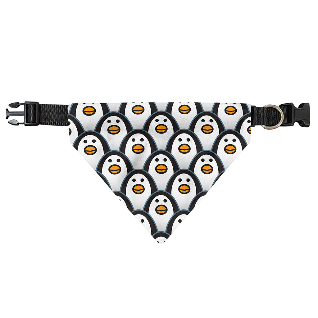 Cute Penguin Face Pattern Print Over The Collar Dog Bandana