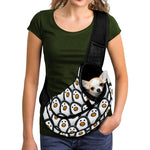 Cute Penguin Face Pattern Print Pet Sling Carrier